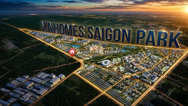Phối cảnh tổng thể Vinhomes Saigon Park lúc hoàng hôn