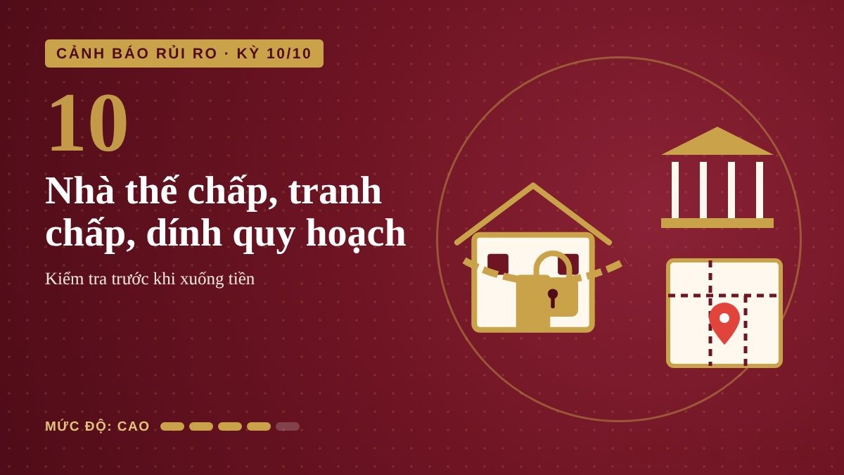 Cảnh báo rủi ro kỳ 10: Nhà đang thế chấp, tranh chấp, dính quy hoạch