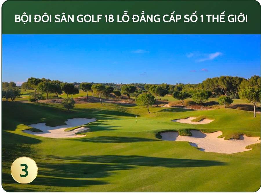 Phối cảnh phân khu A với sân golf, nhà hát Sóng Xanh và bãi biển (ảnh minh họa)