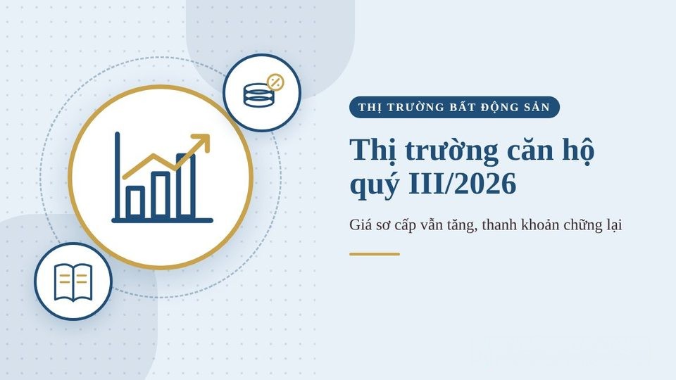 Thị trường căn hộ TP.HCM quý III/2026: giá sơ cấp vẫn đi lên, thanh khoản chững lại