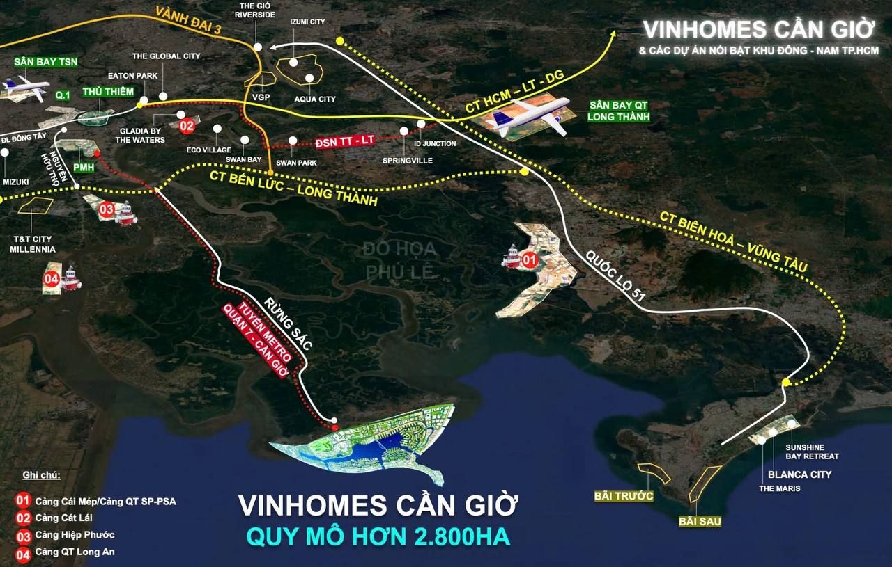 Vị trí Vinhomes Green Paradise và các tuyến hạ tầng khu Đông – Nam TP.HCM