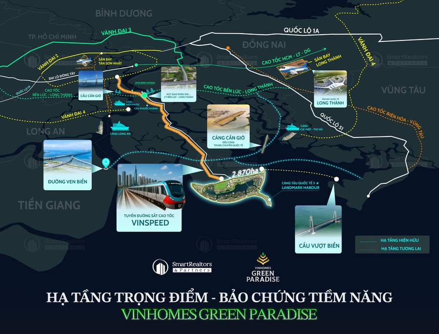 Toàn cảnh hạ tầng kết nối Vinhomes Cần Giờ: cầu, metro, cao tốc, sân bay, cảng biển đều “chạy về” siêu đô thị biển