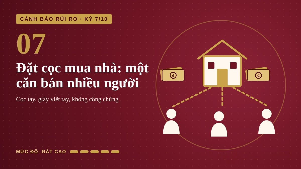 Cảnh báo rủi ro kỳ 7: Đặt cọc mua nhà bị lừa, một căn bán cho nhiều người