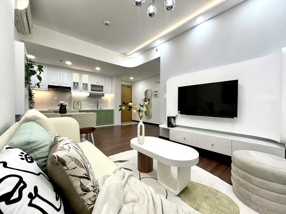 Cho thuê căn 2PN 2WC tháp view hồ bơi, nội thất tân cổ điển xanh mint mới tinh, ảnh 4