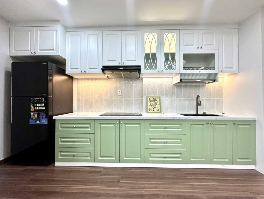 Cho thuê căn 2PN 2WC tháp view hồ bơi, nội thất tân cổ điển xanh mint mới tinh, ảnh 6