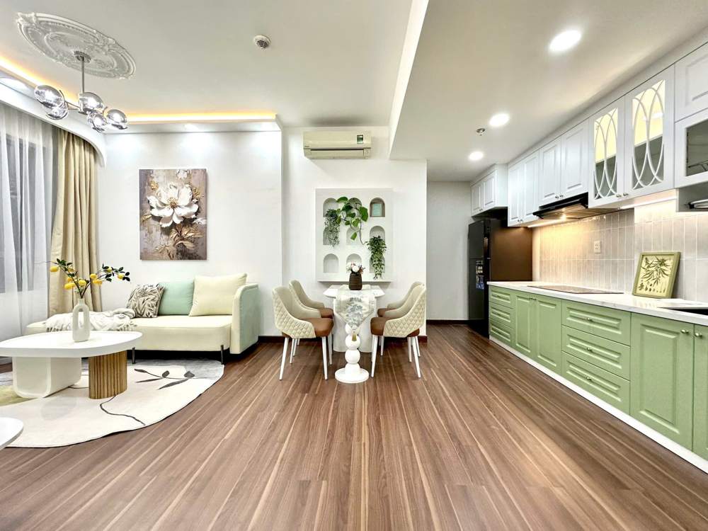 Cho thuê căn 2PN 2WC tháp view hồ bơi, nội thất tân cổ điển xanh mint mới tinh, ảnh 8
