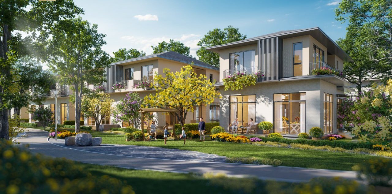 Biệt thự song lập 180m² gần sông, hướng Đông Bắc