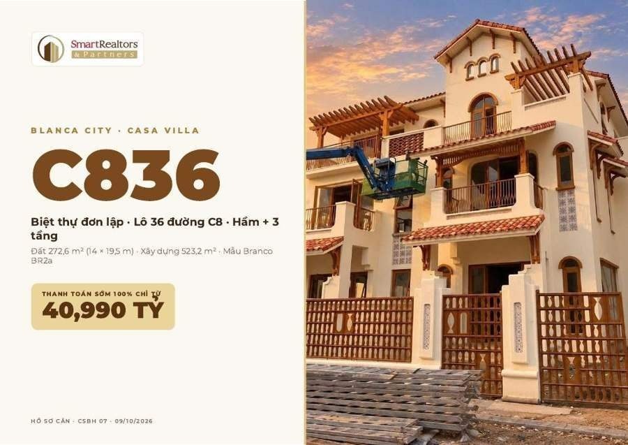 Biệt thự đơn lập đất 272,6 m², TT sớm 100% chỉ 40,990 tỷ, ảnh 2