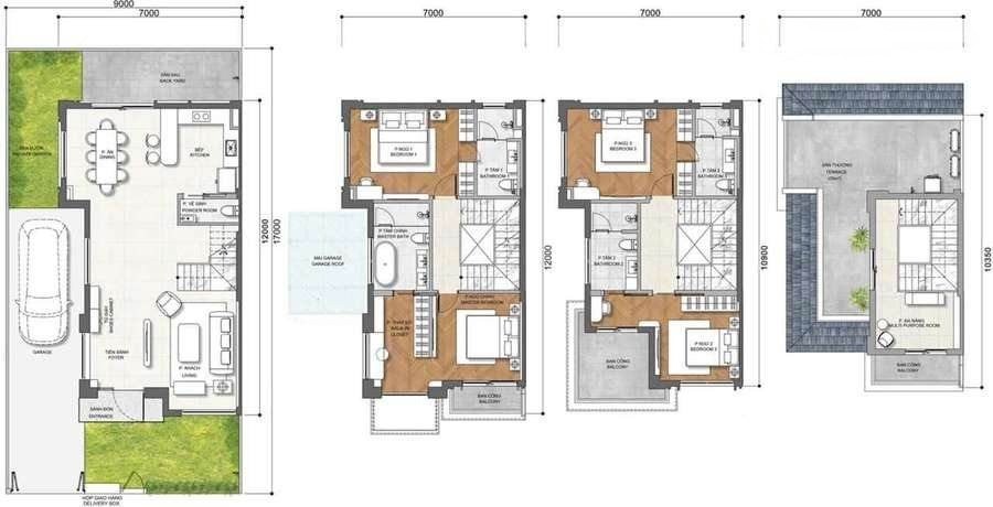 Biệt thự song lập view sông, đất 174m², hướng Tây Nam, ảnh 4