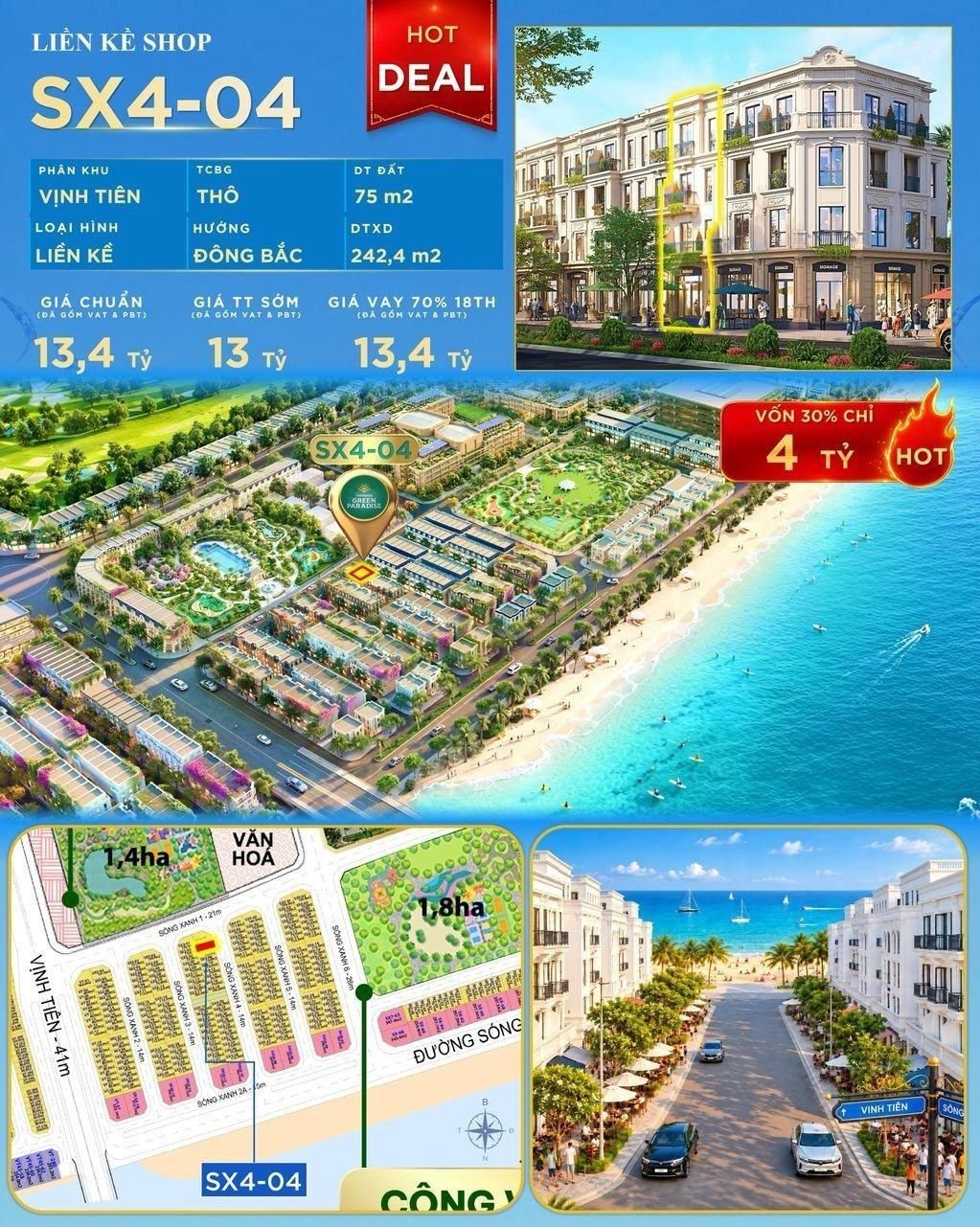 Liền kề shop giữa 2 công viên, đất 75m², ảnh 5