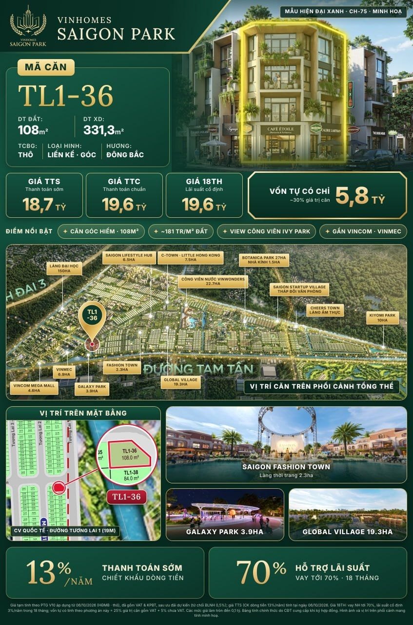 căn góc 108m² view trực diện công viên Ivy Park – dãy chỉ có 4 căn, ảnh 2